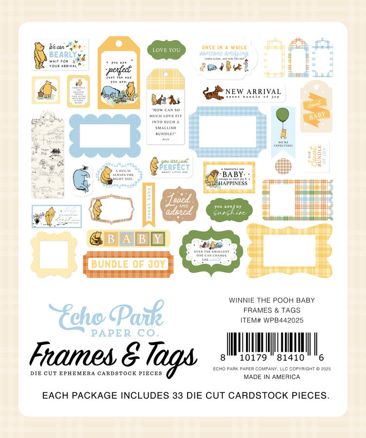 WINNIE THE POOH BABY Frames & Tags - Echo Park