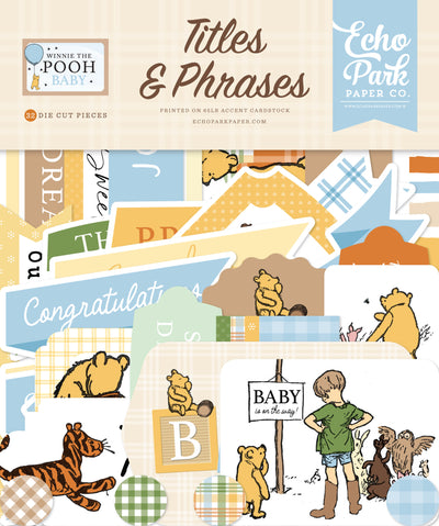 Winnie The Pooh Baby Titles & Phrases Die Cut Cardstock Pack includes 32 die-cut shapes ready to embellish any project. 