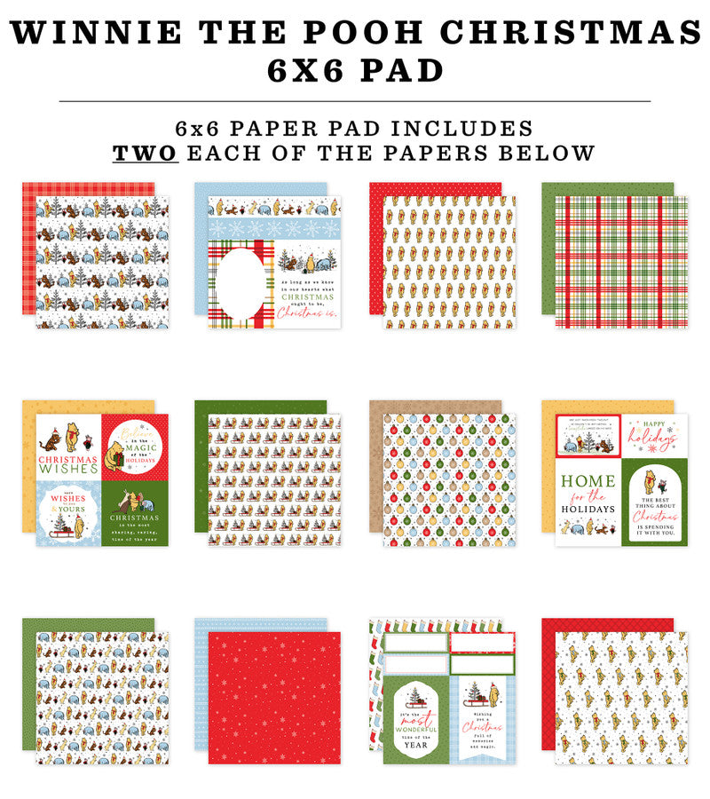 WINNIE THE POOH CHRISTMAS 6x6 Paper Pad - Echo Park