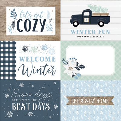 WINTER 6X4 JOURNALING CARDS - 12x12 Double-Sided Patterned Paper - Echo Park