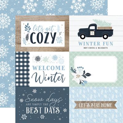 WINTER 6X4 JOURNALING CARDS - 12x12 Double-Sided Patterned Paper - Echo Park