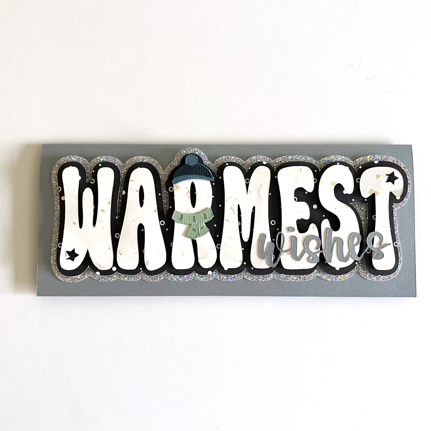 Handmade winter themed card featuring Encore Paper