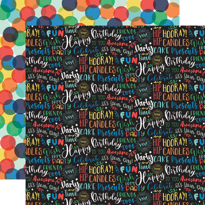 BIRTHDAY BOY WORDS - 12x12 Double-Sided Patterned Paper - Echo Park