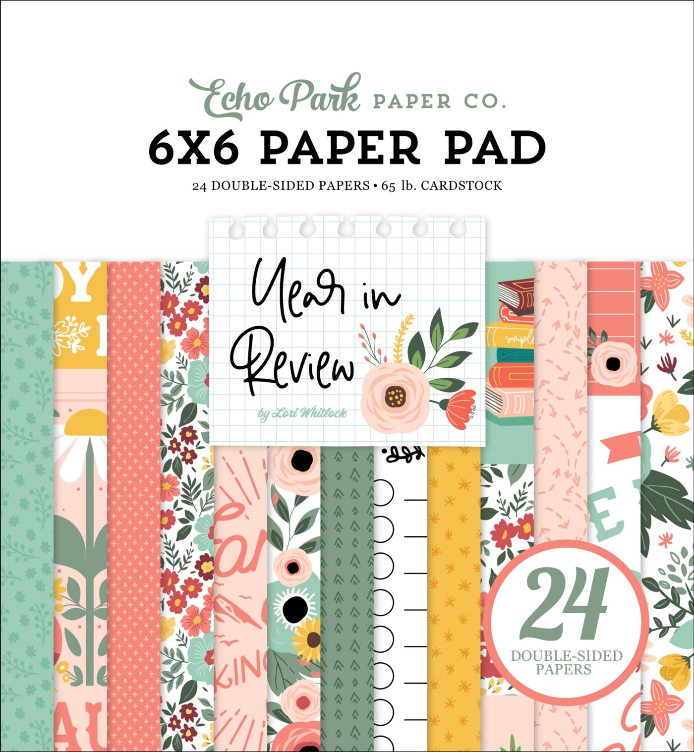 Tell your unique story with this 6x6 pad with 24 double-sided pages for cards and paper crafting. The printed pad coordinates with the YEAR IN REVIEW Collection Kit by Echo Park Paper.