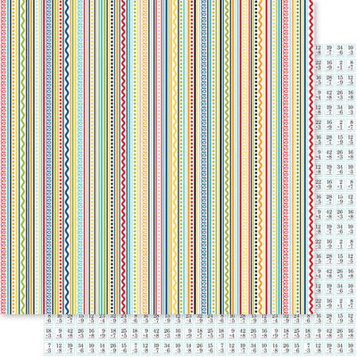 (Side A - rows of various patterns and lines in rainbow colors, Side B - rows of flashcards with math facts)