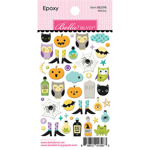 Epoxy Halloween stickers in multiple sizes and multiple colors