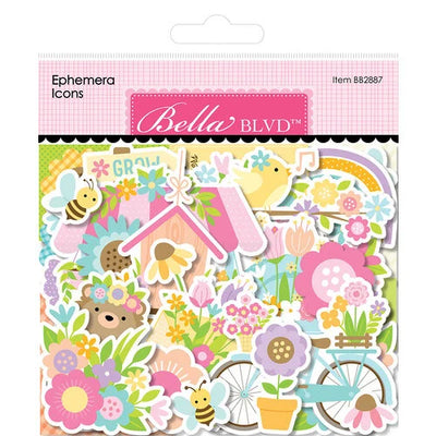 Ephemera Icons die-cut cardstock pieces are part of the Just Because Collection from Bella Blvd. Perfect for cards, scrapbook pages, tags, journals, planners, and other paper crafting projects. 