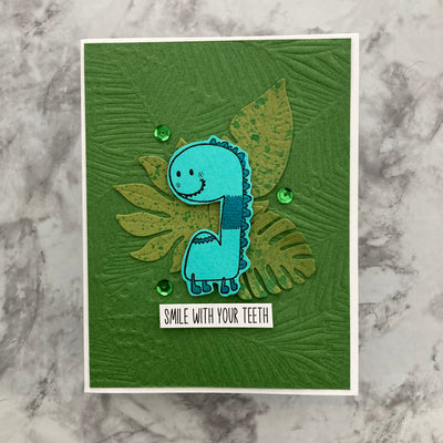 Handmade card featuring Bazzill Smoothies Caribbean Green