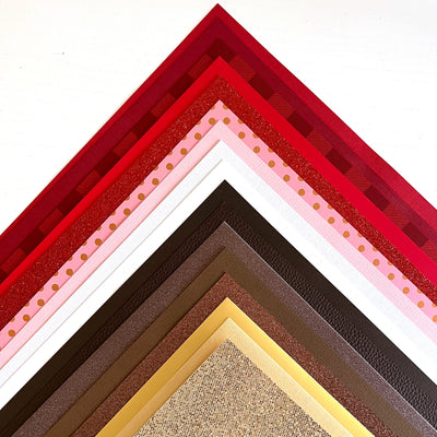 Valentine themed cardstock variety pack featuring red, pink and brown cardstock