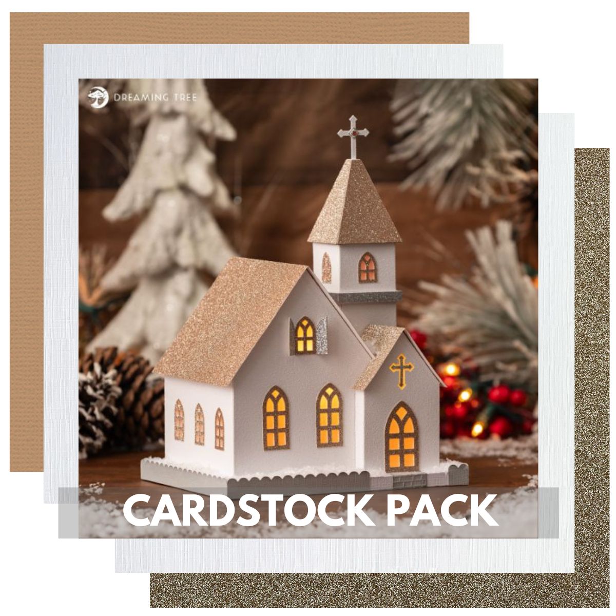 DREAMING TREE CARDINAL CHAPEL CARDSTOCK KIT 18 Sheets 12x12 Cardst Dreaming tree cardinal chapel cardstock kit 18 sheets 12x12 cardst