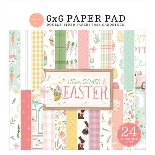 Versatile 6x6 pad with 24 double-sided sheets with colorful patterns and images to celebrate the bounties of spring and Easter. Great for card making and pages. Acid free.