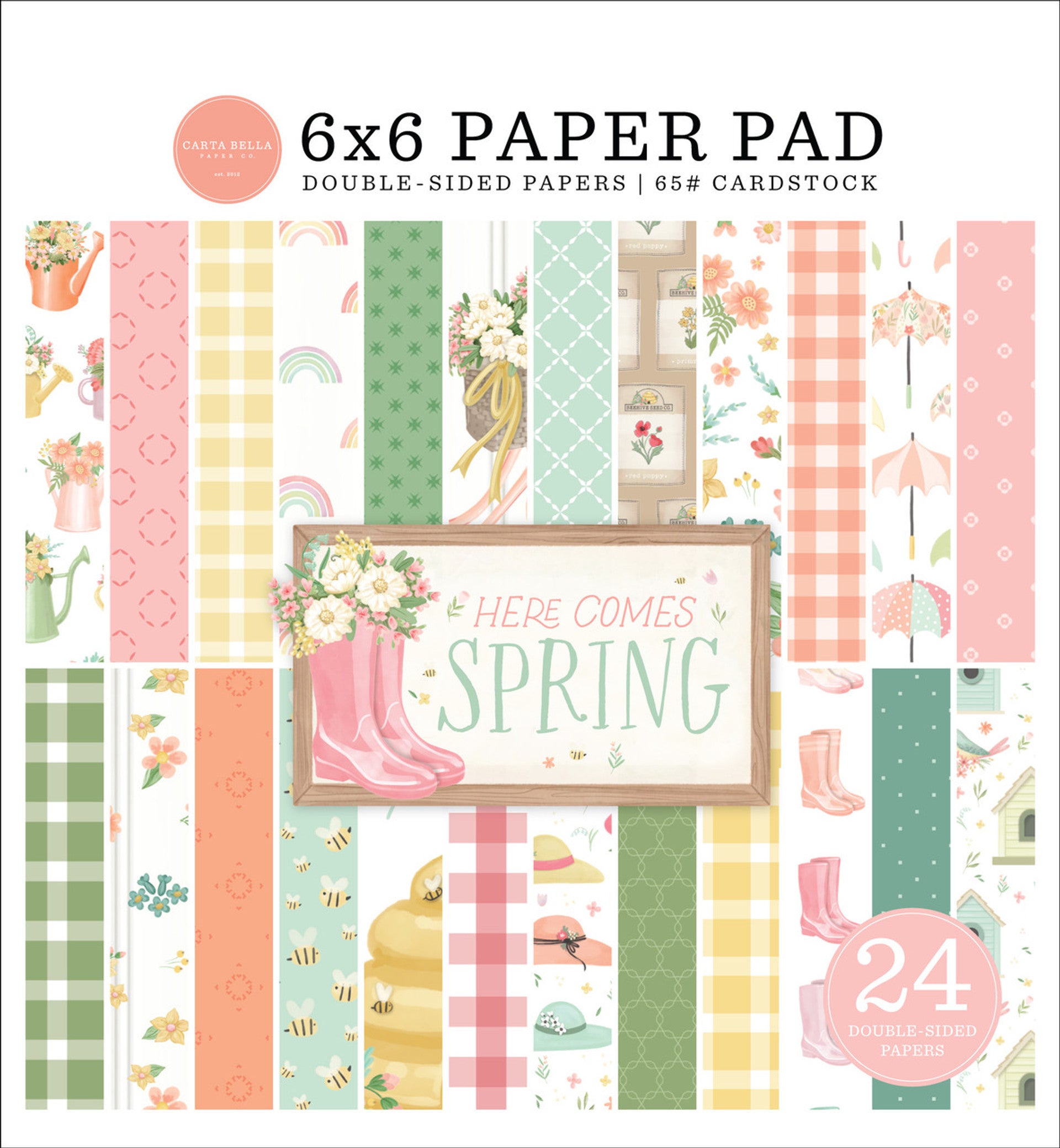 HERE COMES SPRING - 6x6 Paper Pad - Carta Bella – The 12x12 Cardstock Shop
