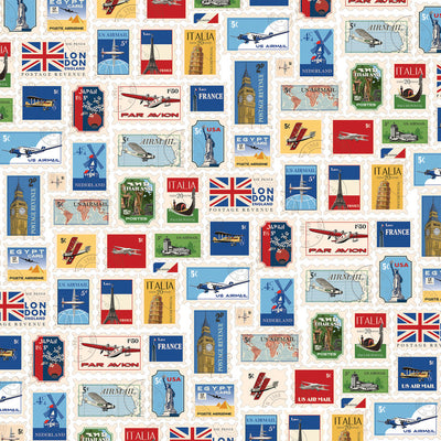 WORLD STAMPS - 12x12 Double-Sided Patterned Paper - Carta Bella