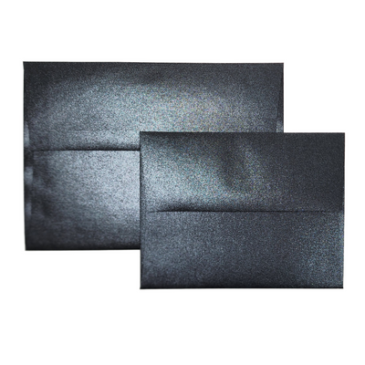 Charcoal black metallic envelope with pearlescent finish that instantly elevates your handmade cards. Pearlescent black envelopes for graduation invitations and more.