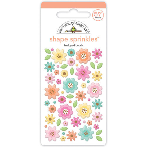 Sweet, self-adhesive flowers, a fun embellishment for craft projects, by Doodlebug Design.