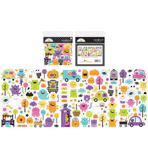 Odds & Ends die-cut cardstock pieces are part of Doodlebug's Monster Madness Collection. Perfect for cards, scrapbook pages, tags, journals, planners, and other paper crafting projects. 