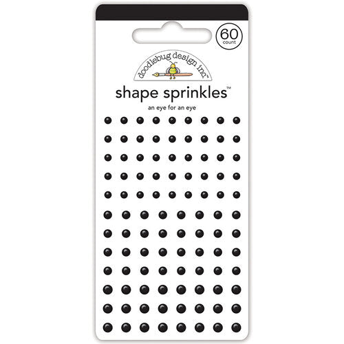 60 self-adhesive enamel dots in extra small, and small sizes. All black. From Doodlebug Design.