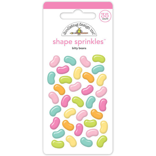 Colorful self-adhesive jelly beans in soft pastels from Doodlebug Design.