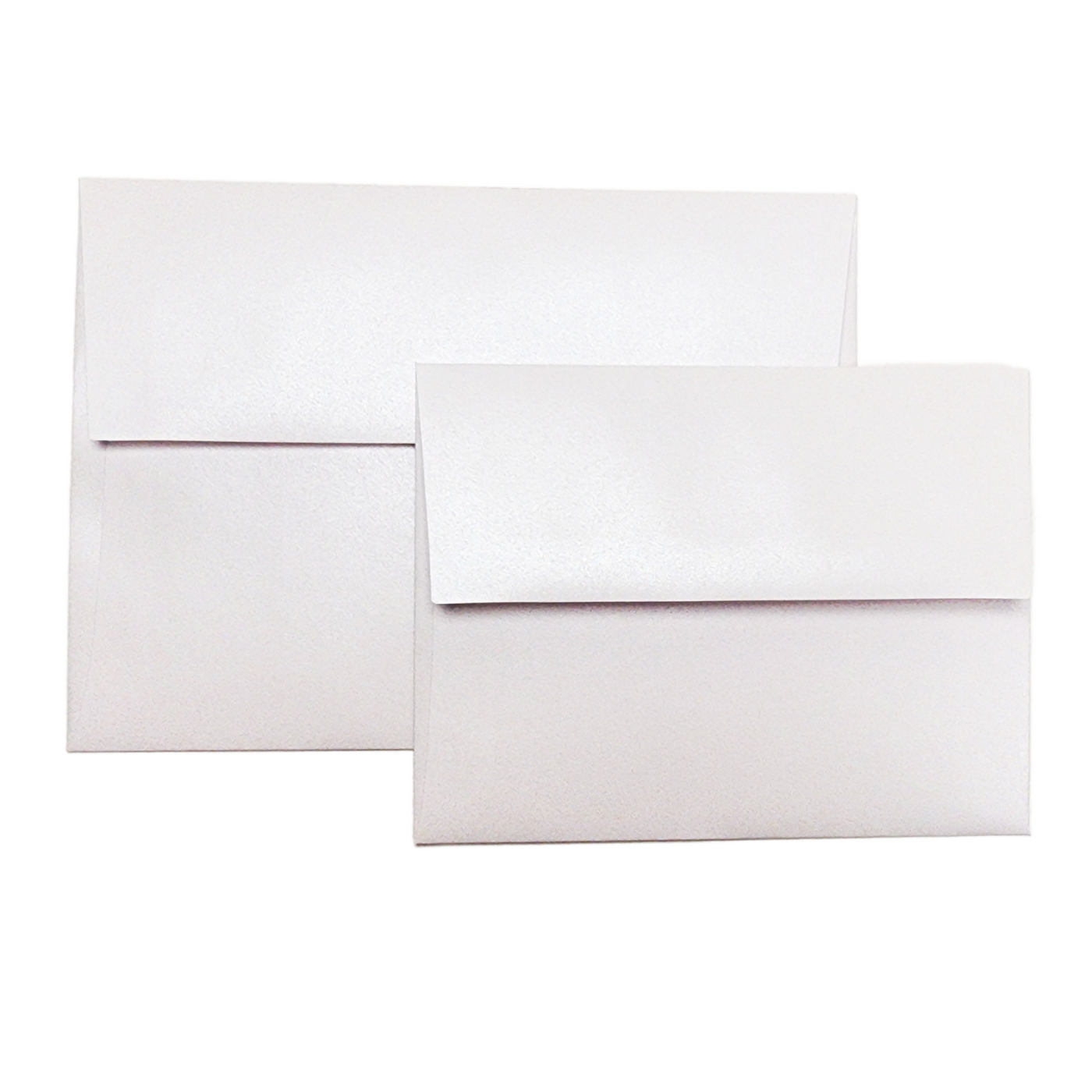 Bright white metallic envelope with pearlescent finish that instantly elevates your handmade invitations. Pearlescent white envelopes for wedding invitations and more.