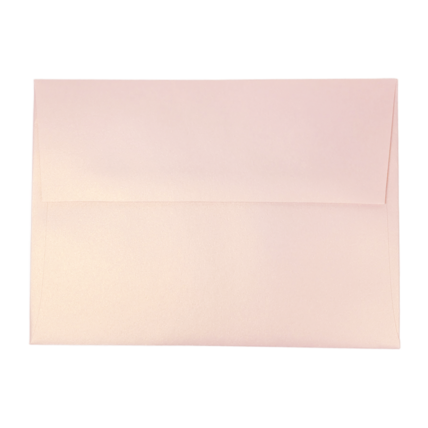 Blush pink metallic envelope with pearlescent finish that instantly elevates your handmade invitations. Pearlescent pink envelopes for wedding invitations and more.