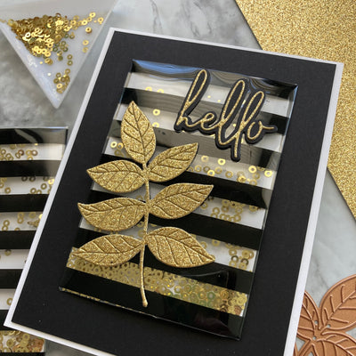 Faker Shaker Card Featuring Gold Coins Glitter Paper