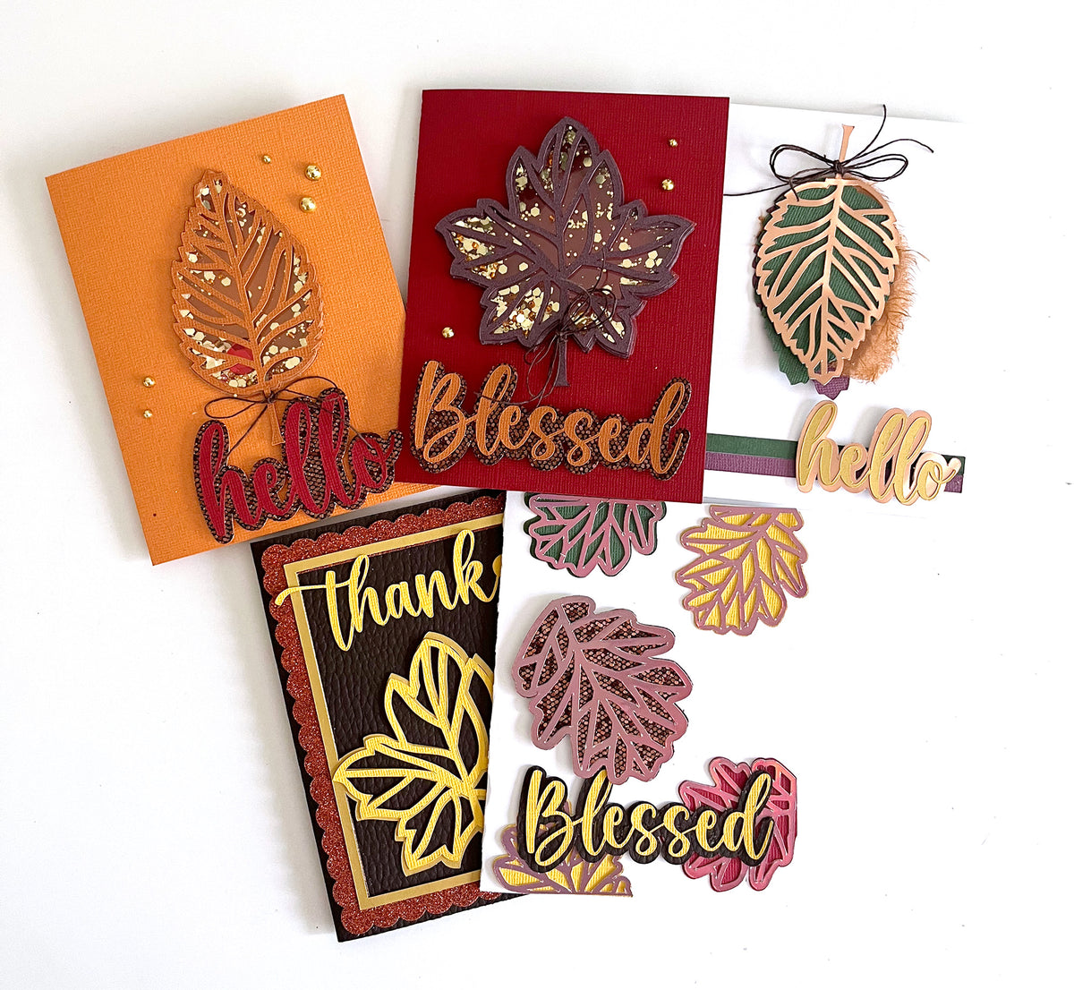 Fall Texture Card Layered Leaf Fall Cards – The 12x12 Cardstock Shop