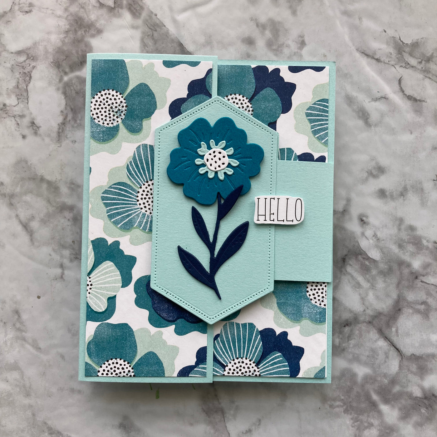 fun fold card featuring pastel blue cardstock