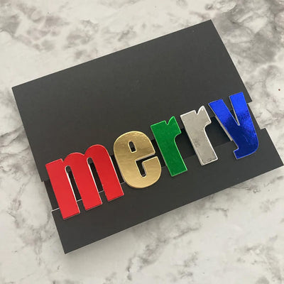 handmade Christmas card featuring Mirri Blue foil