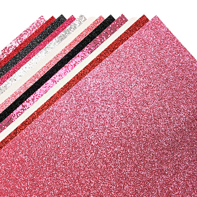 VALENTINE GLITTER CARDSTOCK VARIETY PACK - 12 Sheets - Encore