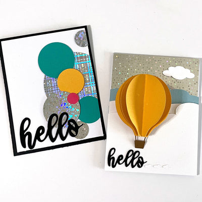 handmade cards featuring holographic cardstock