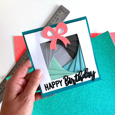 iris fold card featuring doodlebug 6x6 pad