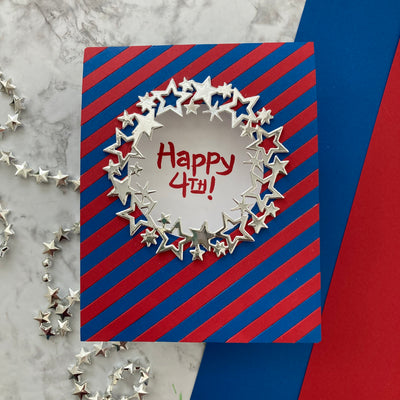 4th of july handmade card featuring Bazzill Card Shoppe in Peppermint