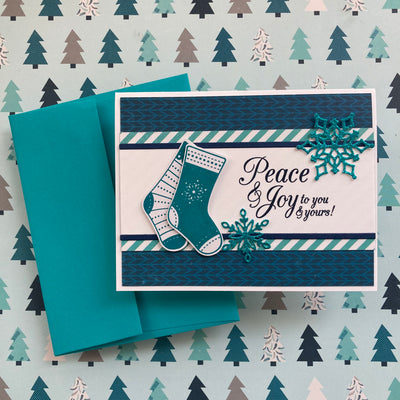 handmade christmas card featuring Hello Winter Collection from Echo Park