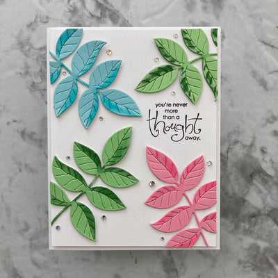 handmade card featuring cherry blossom cardstock