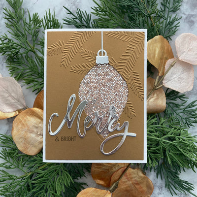 handamde christmas card featuring sequin glitter cardstock