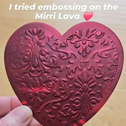 mirri lava embossed heart