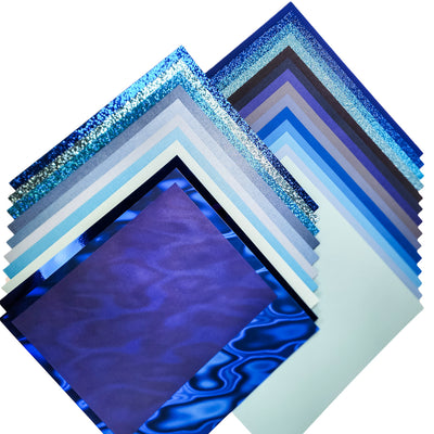 This variety pack includes 25 sheets of our most beautiful blue cardstock & specialty papers! Try textured cardstock, glitter cardstock, glimmer cardstock, mirror cardstock, and more. 