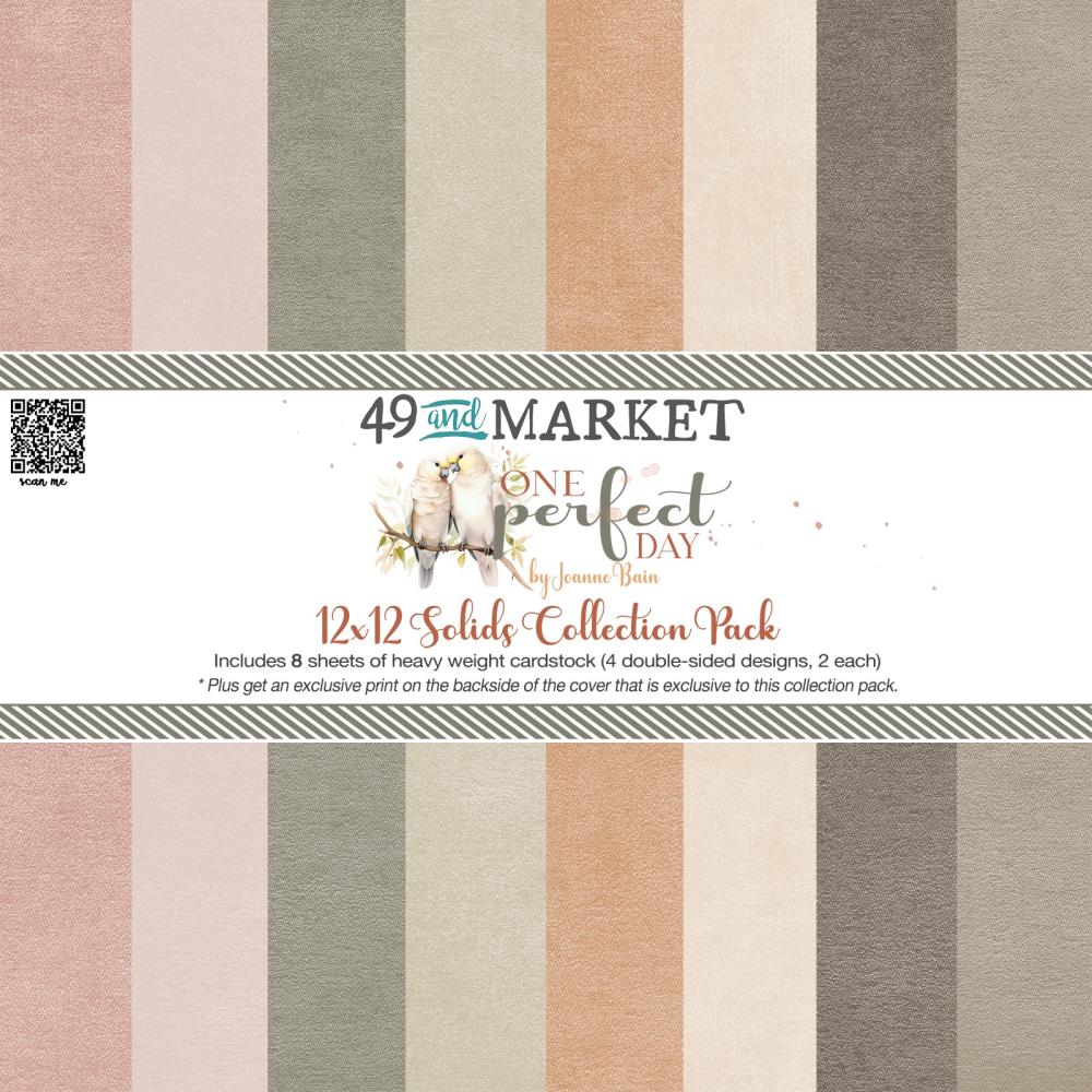 This pack of 8 12" x 12" double-sided papers from the One Perfect Day Collection is versatile for card making and crafts—49 and Market.