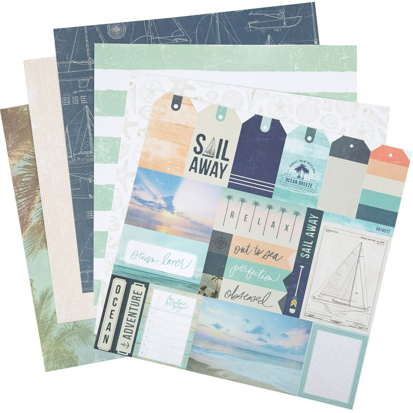 SET SAIL - 12x12 Paper Pad - 48 Sheets - Heidi Swapp