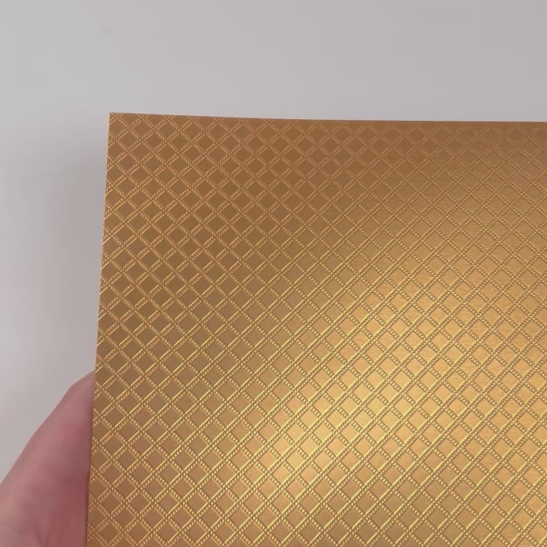 ANTIQUE DIAMONDS GOLD Embossed Foil Cardstock - 12x12 Matte Foil - Encore - gold foil- foil Cardstock- 12x12 Cardstock shop