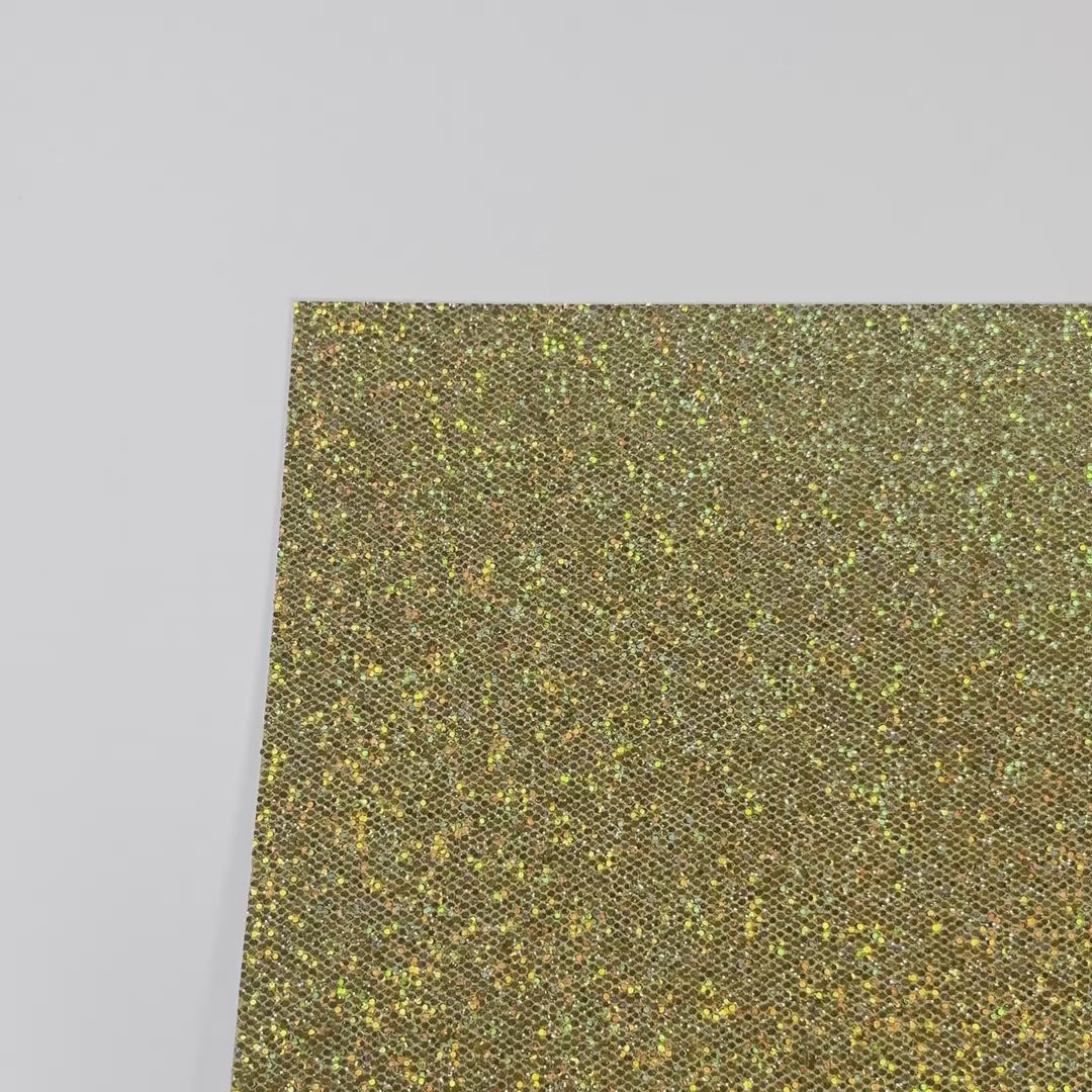 HOLOGRAM GOLD Sequin Glitter Cardstock  - Gold glitter cardstock with holographic gold sequins
