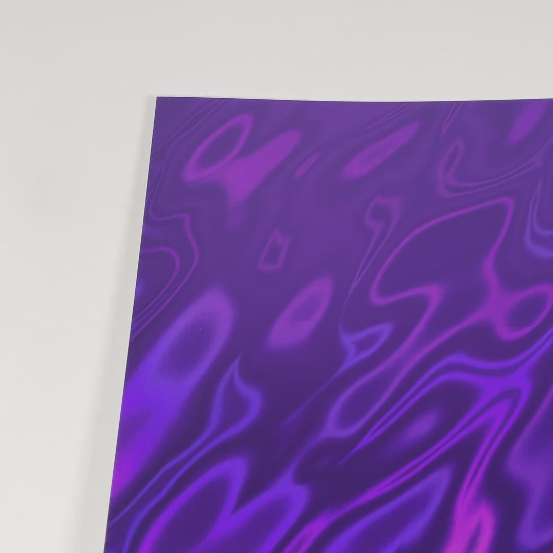 PURPLE Holographic Cardstock with a flowing lava finish