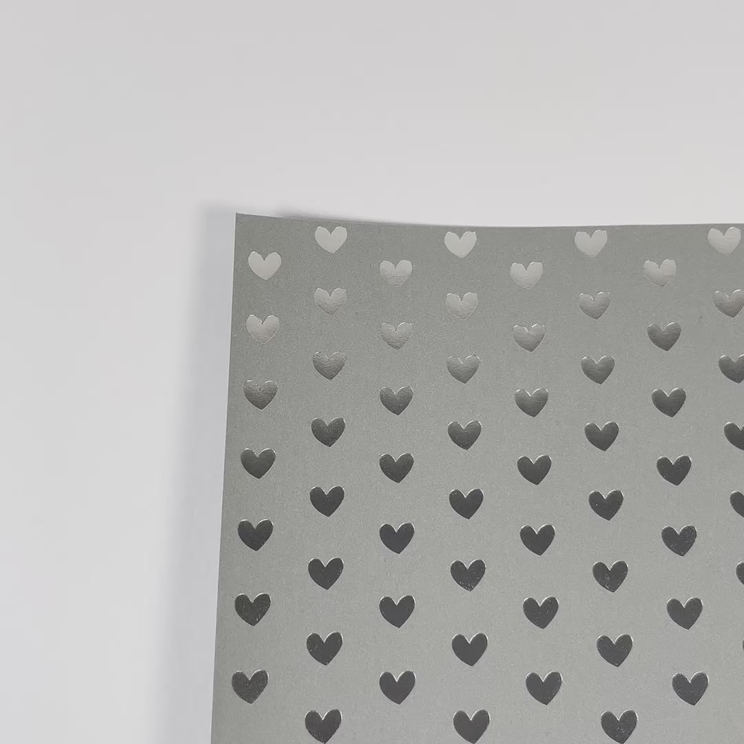 ASH HEART FOIL - 12x12 Cardstock - AC Specialty