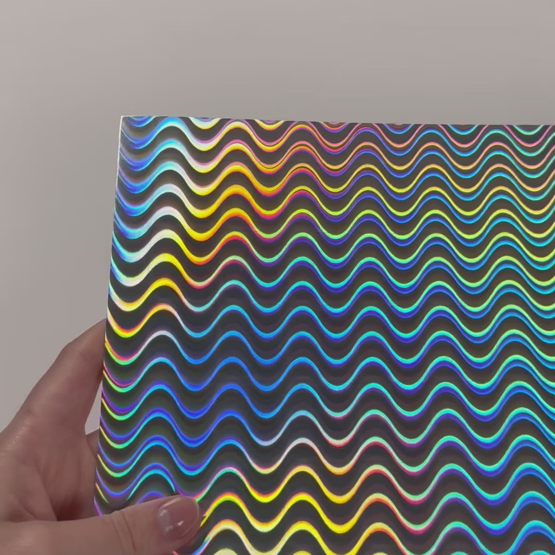RADIO WAVES Holographic - 12x12 Cardstock - Encore