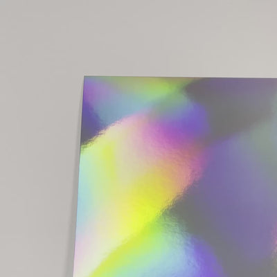 rainbow holographic cardstock look ssilver until the light catches it