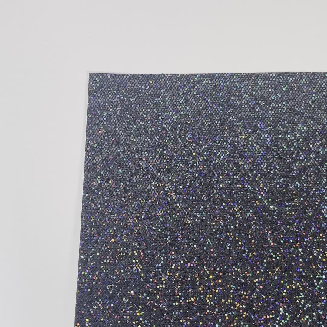 HOLOGRAM BLACK Sequin Glitter Cardstock - black glitter cardstock with holographic sequins