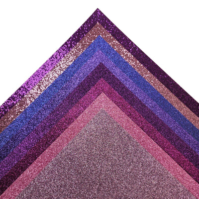 PURPLE PASSION GLITTER CARDSTOCK VARIETY PACK - 16 Sheets - Encore