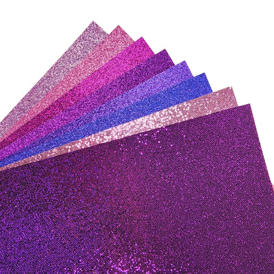Variety pack of vibrant Purple colored glitter cardstock in traditional glitter cardstock. Glitter cardstock for paper-crafts.