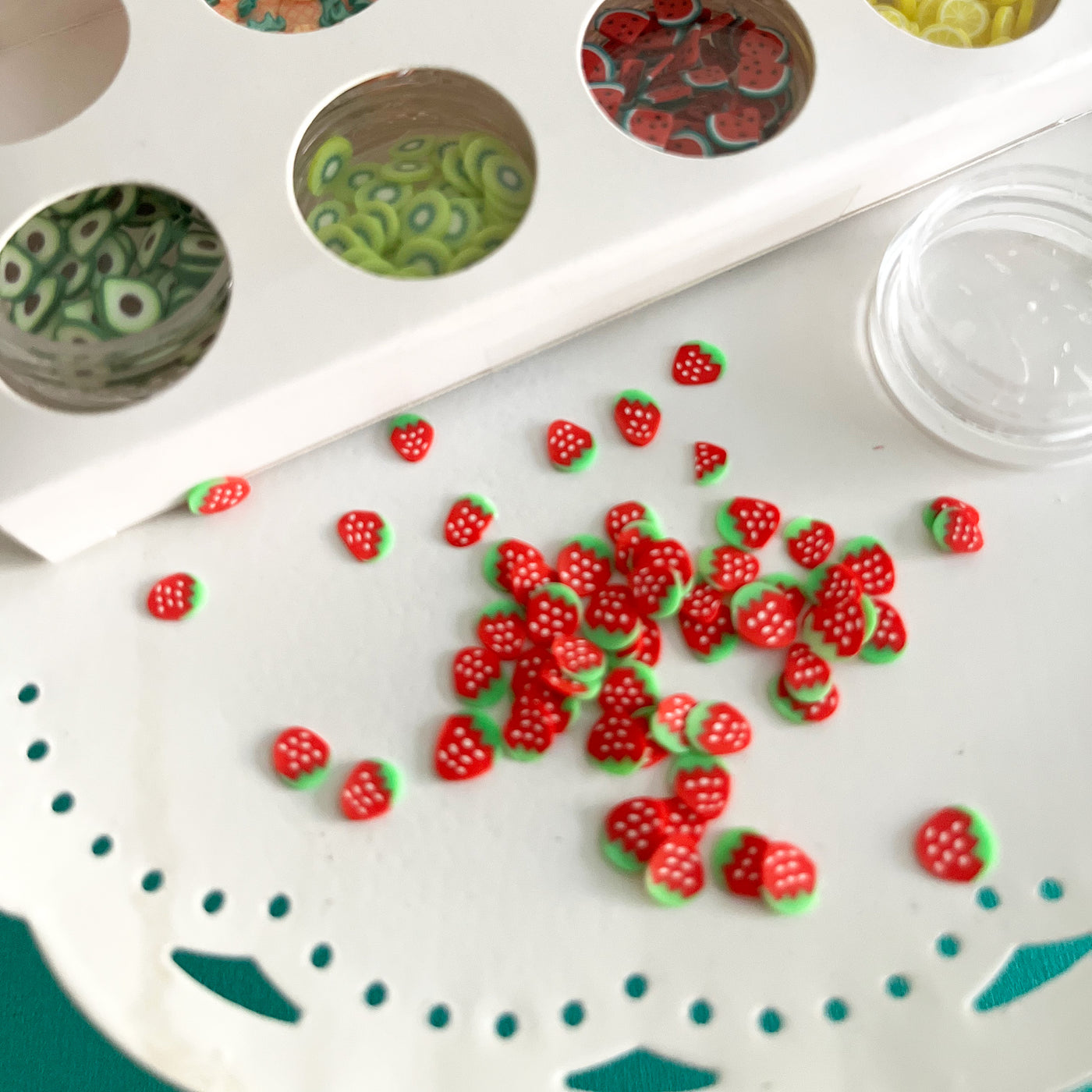Food themed shaker bits for handmade card embellishments