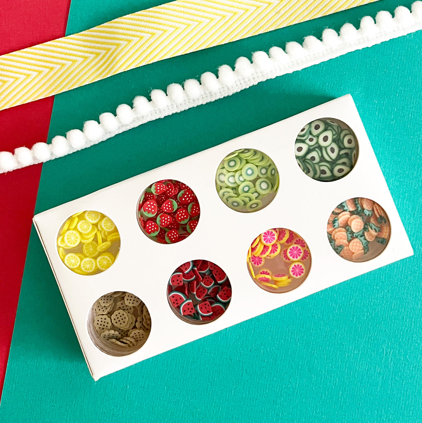 Food themed shaker bits for handmade card embellishments